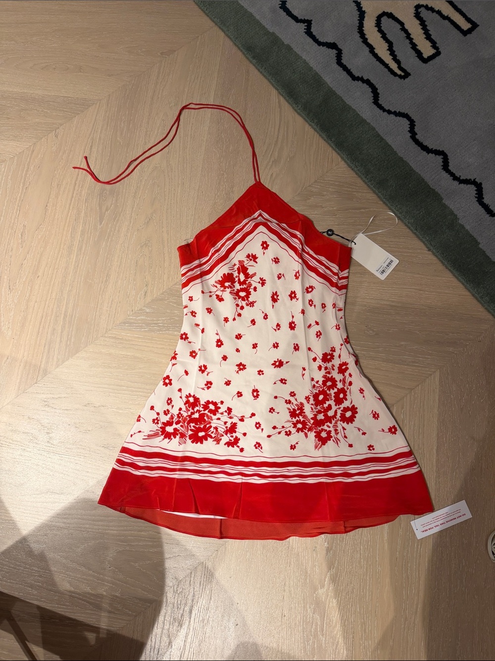 Realisation Par Red & White Floral Halter Kids Dress